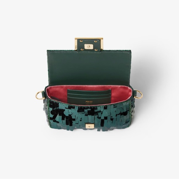 Fendi Green Sequin Mini Baguette - Picture 2 of 4